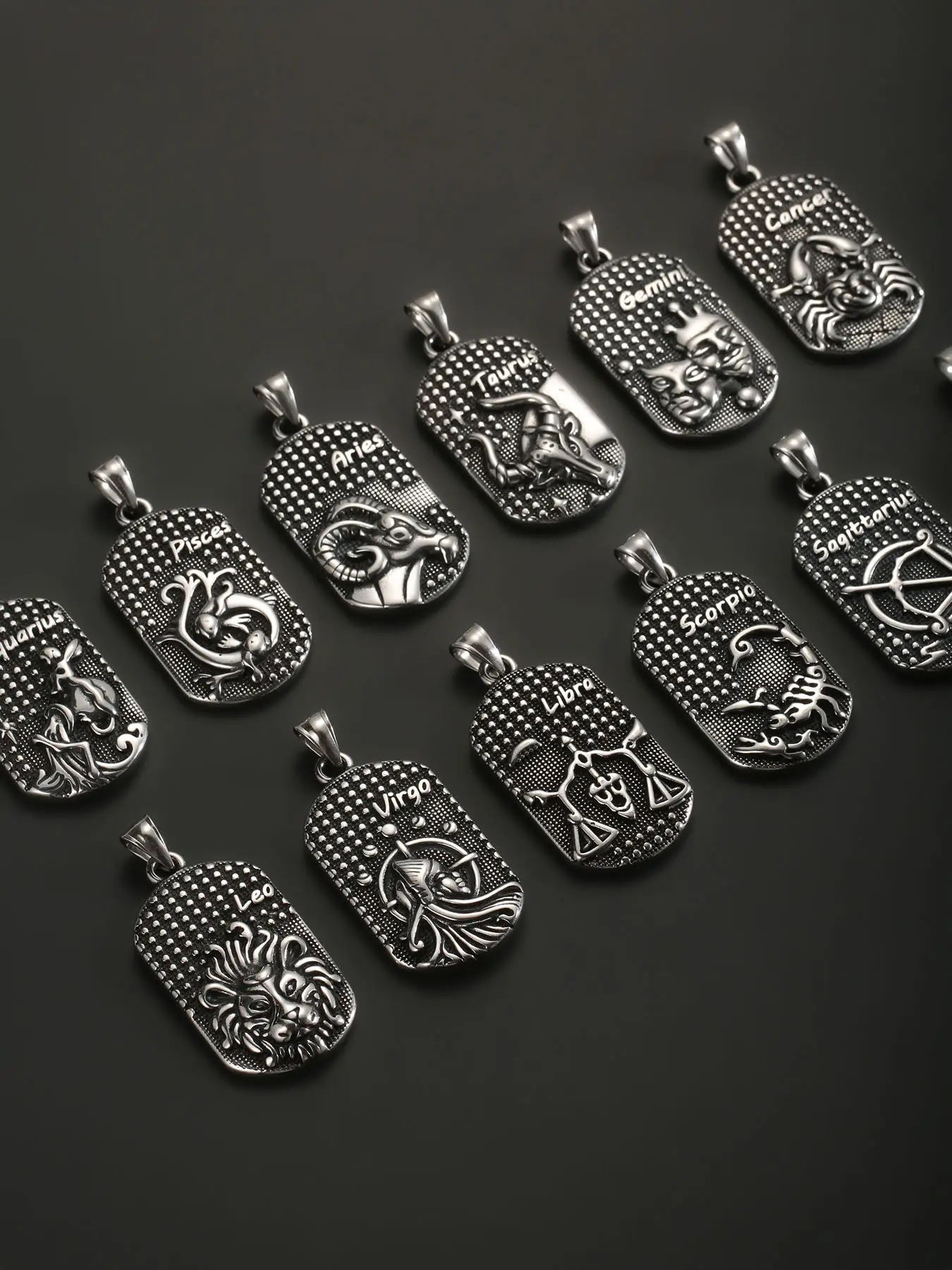 1PC Stainless Steel Charm Scorpio Gemini 12 Zodiac Sign Necklace for Men Leo Cancer Constellation Pendant Necklace Man Birthday Gift