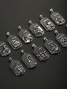 1PC Stainless Steel Charm Scorpio Gemini 12 Zodiac Sign Necklace for Men Leo Cancer Constellation Pendant Necklace Man Birthday Gift