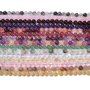 6MM Varied Kinds Natural Rose Quartz Gemstone Smooth Round Loose Beads DIY For Jewelry Making Design Handmade Crafts Bracelet, Necklace, Earrings,Semi Precious Stone, Gemstone Spacer beads,Round Shape Beads