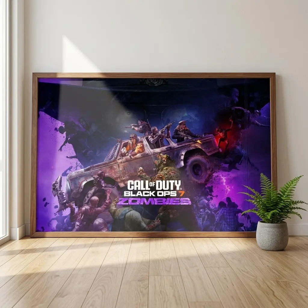 Call of Duty Black Ops Poster, Futuristic Military Gaming Wall Art, FPS Video Game Print, Gamer Room Decor, No Frame
