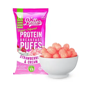 Better Than Good Snacks Sweet Keto, Gluten-Free Strawberries & Cream Protein Puffs (0.88 Ounce (Pack of 4)