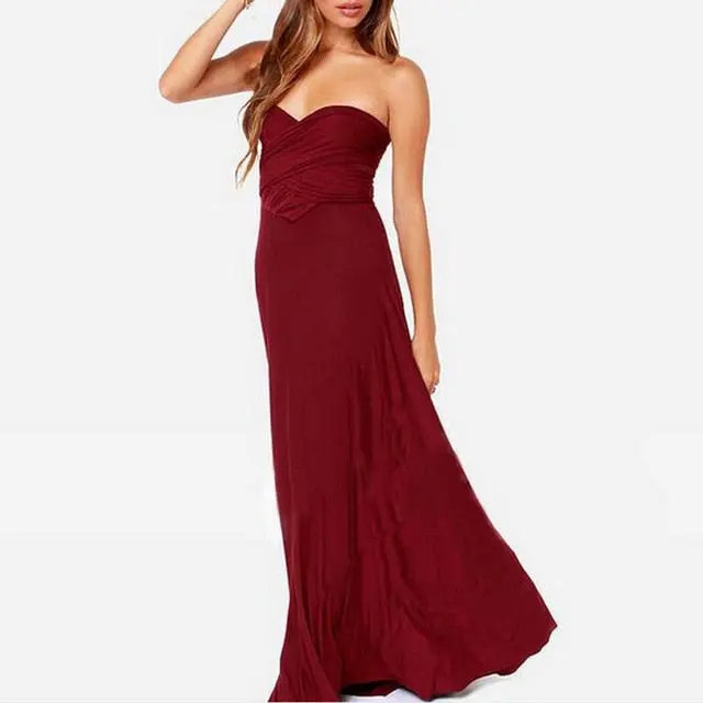 Sexy Long Dress Bridesmaid Formal Multi Way Wrap Convertible Infinity Maxi  Dress Navy Blue Hollow Out Party Bandage Vestidos - TikTok Shop