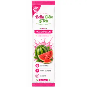 Bella'Glow Tea Watermelon Instant Tea Mix | 135mg Caffeine | Sugar Free | Single Stick 0.18 oz
