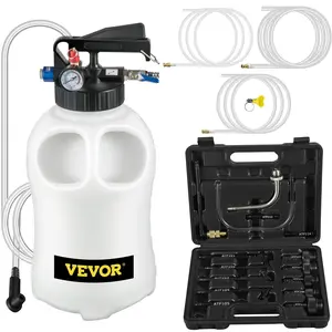 VEVOR Transmission Fluid Pump 2 Way ATF Refill System Dispenser, Oil and Liquid Extractor 10 Liter Large Capacity, Automatic Transmission Fluid Pump Tool Set with 14 Pieces ATF Filler Adapters Manual