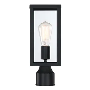 Outdoor Post Light，Waterproof Cast Aluminium Lamp Post Light Fixture,Post Lantern with Pier Mount Base,Matte Blac