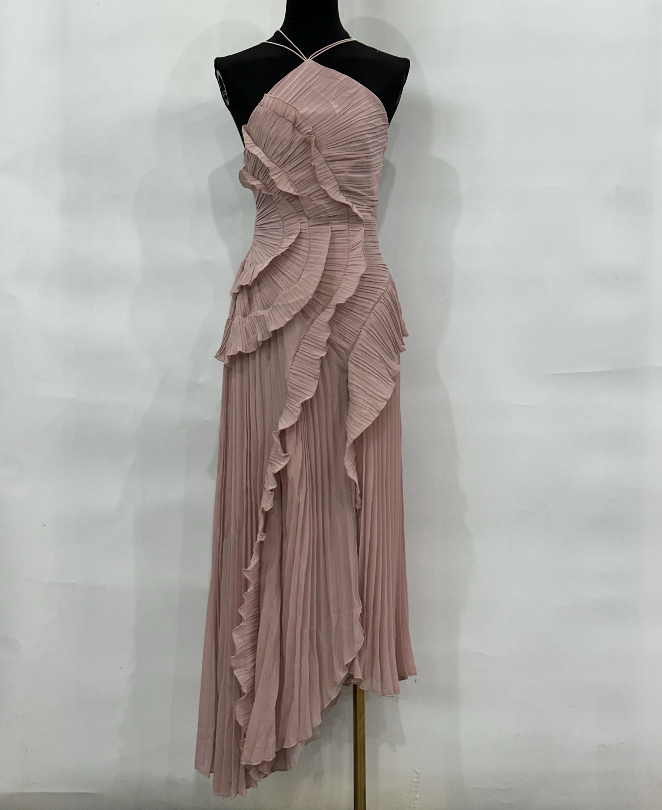 European and American women's clothing 2025 summer new fashion strapless sexy backless slit tassel temperament dress