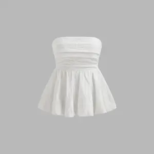 Cider [size 2-10] Floral Shirred Ruffle Hem Tube Top