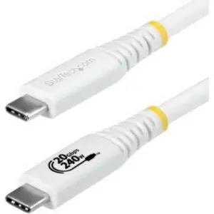 Startech CC6FT20GUSB4TPW 6 ft. USB4 USB-C 20Gbps High-Speed Charging Connector Cable, White - For Mobile Devices