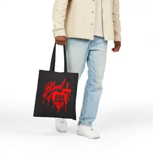 Blood of Jesus heart and cross Tote Bag | Christian faith scripture design
