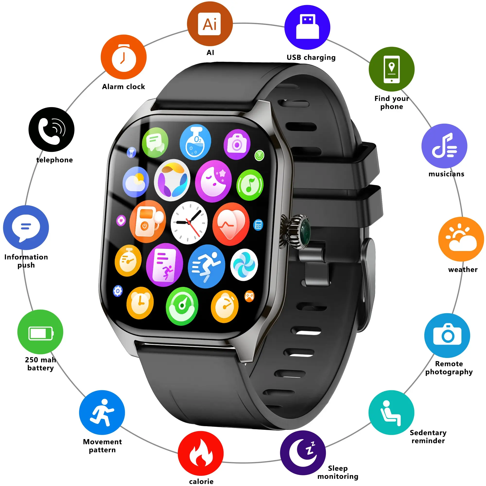 2026 New 2.01" HD Smart Watch, Wearable, Premium Zinc Alloy & Silicone Band, Wireless Call Bluetooth Fitness Tracker Remote, Digital Display, USB PD Charging, Magnetic