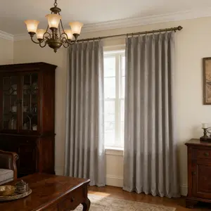 Nature Linen 100% Blackout Curtains 84 Inch Long 2 Panels, Thermal Insulated Room Darkening Drapes for Bedroom Living Room