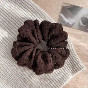 1pc Sweet Solid Color Polyester and Spandex Hair Scrunchie, Elastic Ponytail Holder Hair Rope Band for Women - Ideal Gift