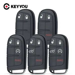 KEYYOU Remote Car Key Shell: 5 Button Design for Chrysler Aspen, Dodge RAM, Caravan, Jeep Cherokee - Plastic Material