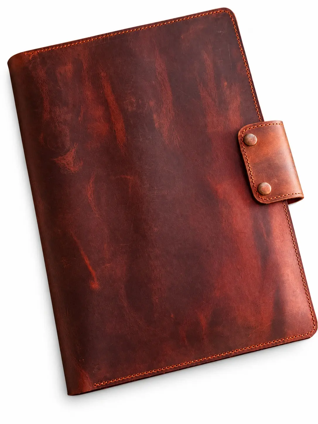 Dark Brown Leather Laptop Portfolio Organizer