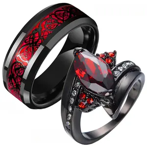 Stainless Steel Dragon Ring for Women Men Unique Couple Jewelry Statement Finger Accessories