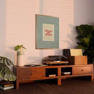 1pc Frameless Pardon My French Plaid Print Wall Art, Vintage French Country Typography Poster, Retro Chic Home Decor For Living Room, Bedroom & Dorm |     Whimsical Gift For Francophiles Frameless Poster