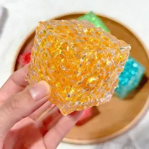 Colorful Flow-patterned Squares Squeeze Toy Soft Grainy Square Fidgets Toy Relieve Anxiety Anti Stress Toy for Adults Gifts