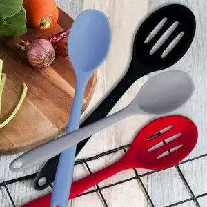 Silicone Cooking Spoon Non-stick Mixing Spoon Slotted Spoon Kitchen Cooking Non-stick Heat-resistant Spoon Baking Mixing High-quality Kitchen Utensils Nonstick