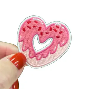 Donut Heart Embroidered Patch