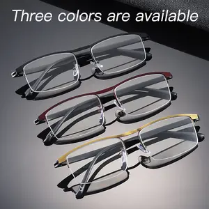 3 pairs of fashionable high‑definition reading glasses with multiple focal points, metal semi‑frame design, convenient and practical, strength from +100 to +400 diopters, unisex