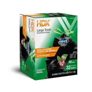 33 Gal. Black Rodent-Repellent Trash Bag PCR version (40-Count) Mint