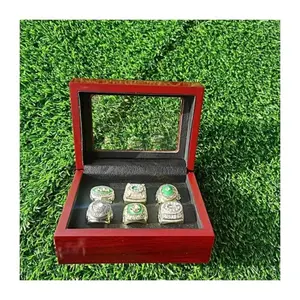SIX CHAMPIONSHIP RINGS WITH WOOD BOX GIFT FOR CHRISTMAS ,BIRTHDAY Valentine's Day and Easter gifts