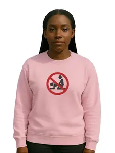 Embroidered No Doggie Hoodie or Crewneck Unisex Classic Fit Long Sleeve Adult Sweatshirt for Casual Wear with Bold Design and Premium Embroidery