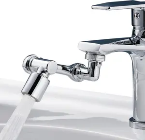 1080°Swivel Faucet Extender,Sink Water Faucet Aerator Extension in Brass, Swivel Robotic Arm Batroom Faucet Extender.Kitchen Rotating Extension Filter