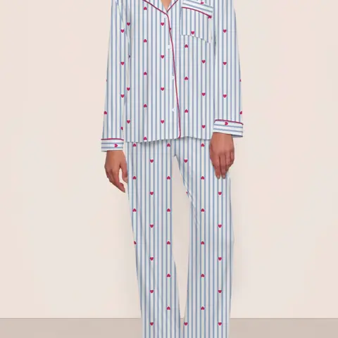 【Valentine Pajamas】Women's Christmas Pajama Set, Striped Bow Knot Design, Long Sleeve & Pants, Fall Winter Comfortable Sleepwear, Elegant Style, Casual Comfy Pajama