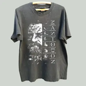 Mastodon Band T-Shirt Vintage Metal Graphic Tee, Rock Music Oversized Shirt for Men Women, Retro Heavy Metal Concert Tour Merch Top, Streetwear Grunge Y2K Gothic Punk Rock Festival Outfit Unisex