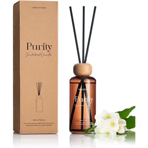 Sandalwood Vanilla Reed Diffuser Set |   6.3 fl oz Home Fragrance Diffuser with Sticks, Non-Toxic Essential Oil Diffuser for Home, Long-Lasting Housewarming Diffuser Gift for Women & Men Scented Perfume Aroma Freshener