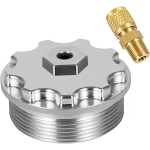 Fuel Filter Cap With Fuel Pressure Port Aluminum for 2003-2007 Ford Powerstroke Diesel 6.0L F250,F350,F450,F550,F650,F750,Excursion