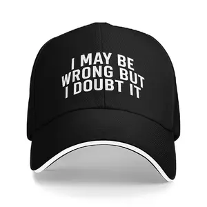TikTok Viral Funny Sarcastic Statement Cap I Need A Hug From A Bad Bitch I May Be Wrong But I Doubt It Sandwich Contrast Trim Baseball Hat Humorous Adjustable Unisex Dad Hat Trendy Gift