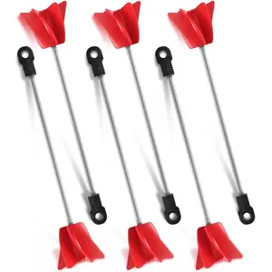 6 count 11 Inch  Stirrer for Drill,  Mixer Attachment, Helix Epoxy Mixer for Concrete   Stirrer Paddle Compatible with  Drills (Red)