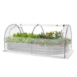 Land Guard 12" Tall Greenhouse for Oval Galvanized Raised Garden Bed