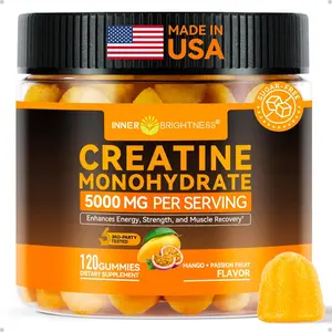 Sugar Free Creatine Monohydrate Gummies 5000mg for Men and Women Vegan Performance Chews for Muscle Growth Strength Gain Energy Support and Post Workout Recovery Third Party Tested Bodybuilding Supplement 120 Count