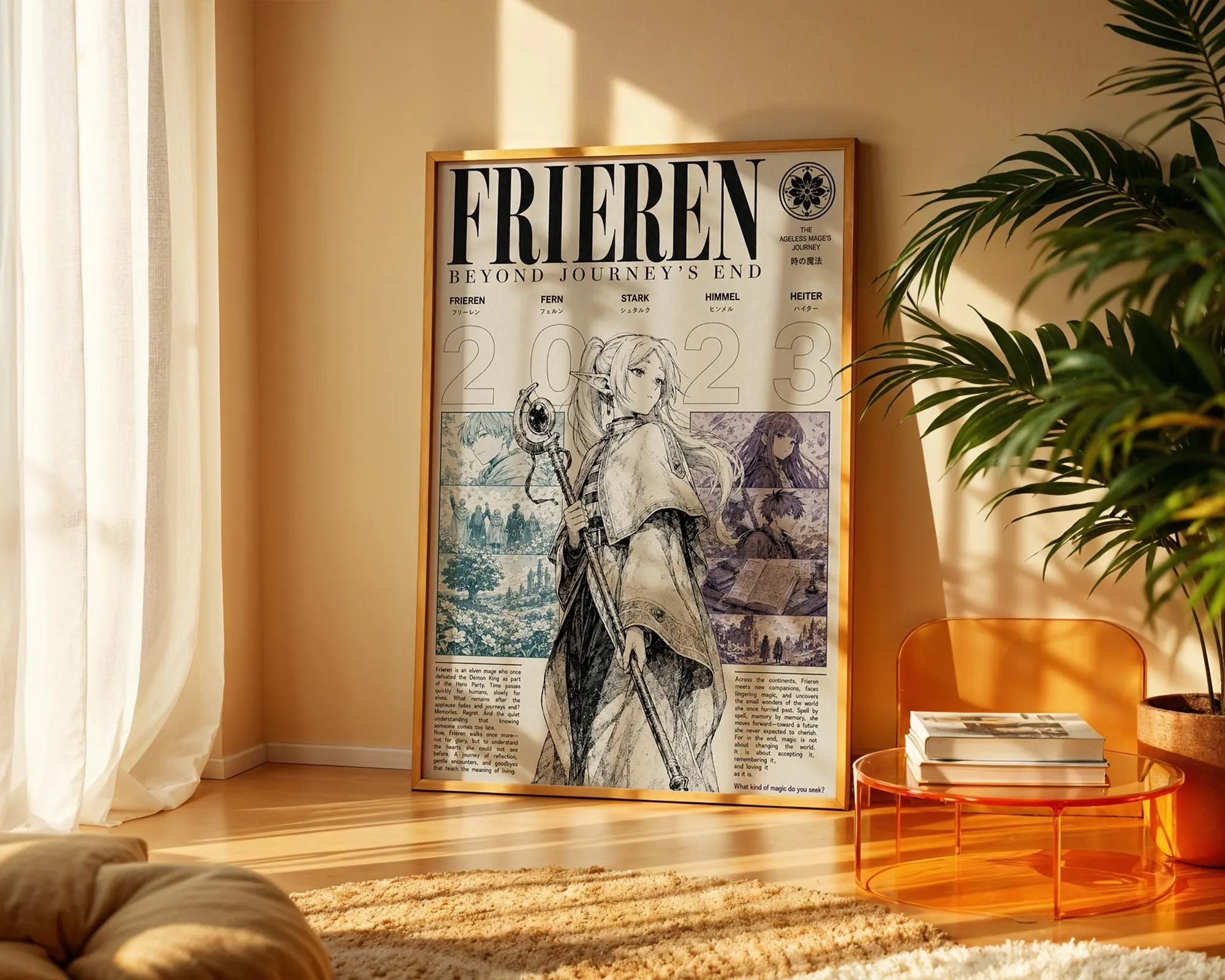 [ No Frame ] Frieren Poster, Sousou no Frieren Anime Wall Art, Fantasy Manga Print, Elven Mage Decor, Gift for Anime Fans Michael