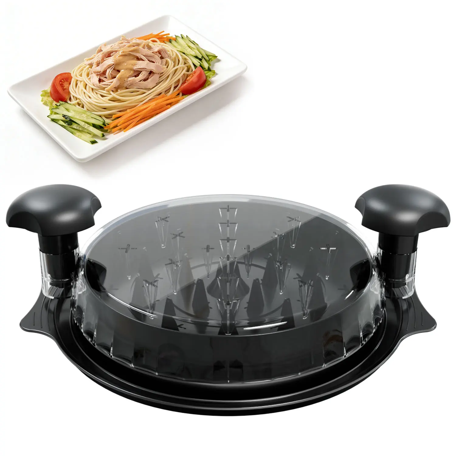 Chicken Shredder, 2025 Pro Chicken Breast Shredder Tool Twist Large, Visible Meat Shredder Machine with Widened Anti Slip Mat Fix, Suitable for Tocas, Buffalo Chicken Dip, Dishwasher Washable