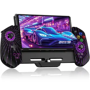 MystNova Switch Controllers, Hall Effect Joystick Switch Joypad for Nintendo Switch/OLED, Full-Size Grip Wireless Switch Pro Controller with Light. No Drift Handheld Remote Mode (Black-Strip)