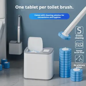 Disposable Toilet Brush, Toilet Bowl Wand Holder Set with 12PCS Cleaner Refills, Bathroom Cleaning System for Sink Bathtub Drain Wash Basin Urinal，Wall-Mount Scrubbing Toilet Brush Bathroom Cleaning Kit tiktokshopspringglowup
