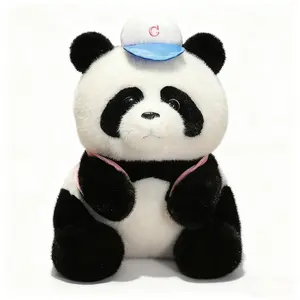 12.5'' Panda Plush Animal Toy with Movable Mouth for Role Play Storytelling Preschool Teaching Birthday Gifts for Kids Boys Girls for Kids Gift Idea Birthday Gift,Black Friday,Christmas Gift