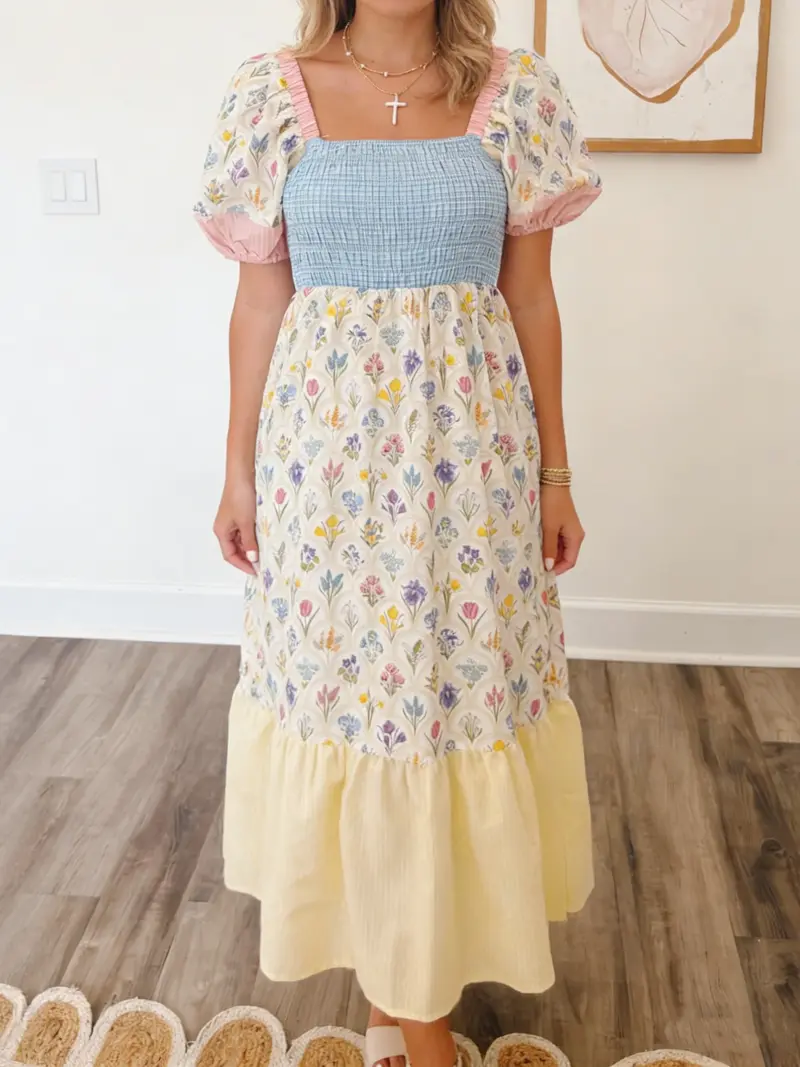 plaid patchwork dress - TikTok Shop