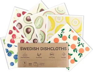Swedish Dishcloths for Kitchen, 6 Pack Reusable Paper Towels Washable, Super Absorbent Swedish Dish Cloths, Non-Scratch, No Odor Wipes Cleaning