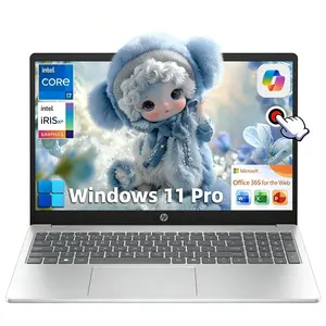 HP 15 Touchscreen Business Laptop - Win 11 Pro | Free Office 365 for The Web | 15.6" FHD Anti-Glare Display | Intel 10-Core i7 1355U | 16GB RAM + 512GB SSD | Intel Iris Xe GPU | Wi-Fi 6 | Copilot