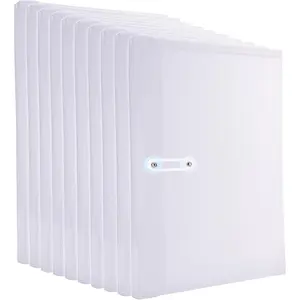 Legal Size Plastic Envelopes with String Tie Closure, 1-1/4" Expansion Clear Poly Envelope Side Loading File Folder Document Organizer for Legal Size Paper, Filing Folders, Office School Home (10)
