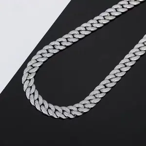 mois Iced Out Hip Hop Cuban Link Necklace, 22in/24in Pave Style Bling, Heavy-Duty Box Clasp for Necklace Layering & Secure Daily Wear, Layered Costume Jewelry, Complimentary Shipping, Necklace Layering Clasp