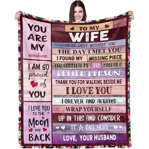 [mothers day gift ideas] Blanket Gifts for Wife Romantic Anniversary Birthday Gifts for Wife Her I Love You Presents for Wife from Husband to My Wife Warm Gifts for Christmas Valentine's Mother's Day