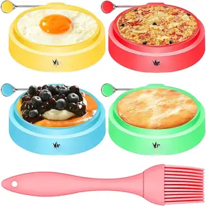 Egg Rings, Premium Nonstick Multicolored Cooking Ring Molds for Eggs, Pancakes, Mcmuffin Breakfast Sandwiches, English Muffins, Crumpets, and More (4-Pack)