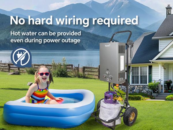 Dolly Hand Cart for Portable Tankless Water Heaters, Mobile Hot Water Washing Station, for Pet Grooming, Horse Stables, Hunting Camp & Camping