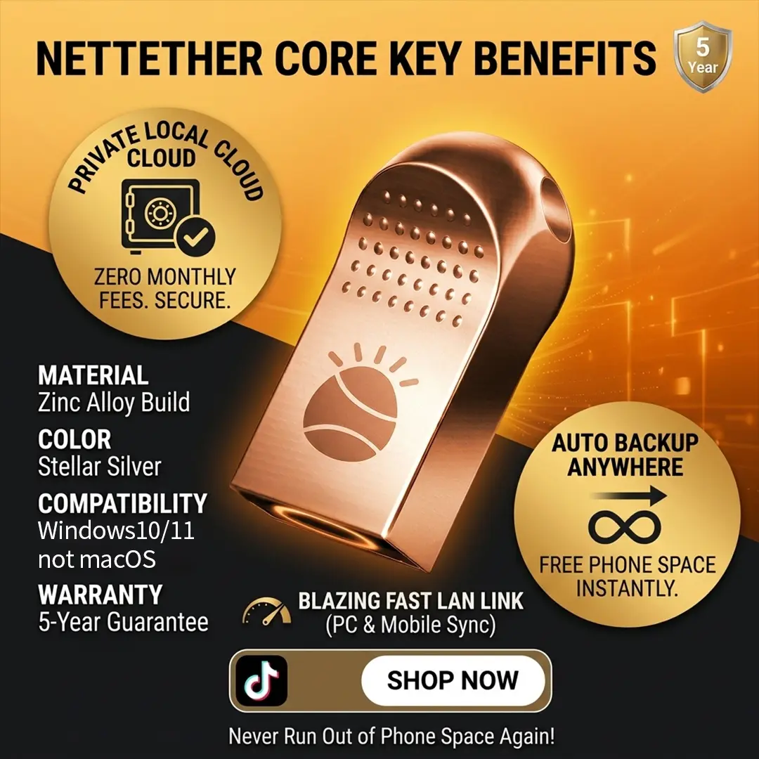 NetTether Multi-Port Photo Stick for Smart Phones & Laptops, Portable Thumb Drive for Photos & Videos Backup, External Storage Drive